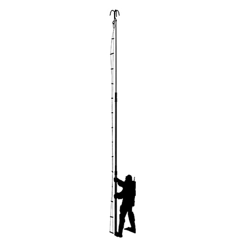 Pole with hook deployed