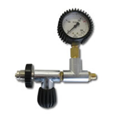 Pressure relief set with 63mm diameter gauge, class 2.5 and DIN200300 connection  fitting with DIN 200300 on the opposite side